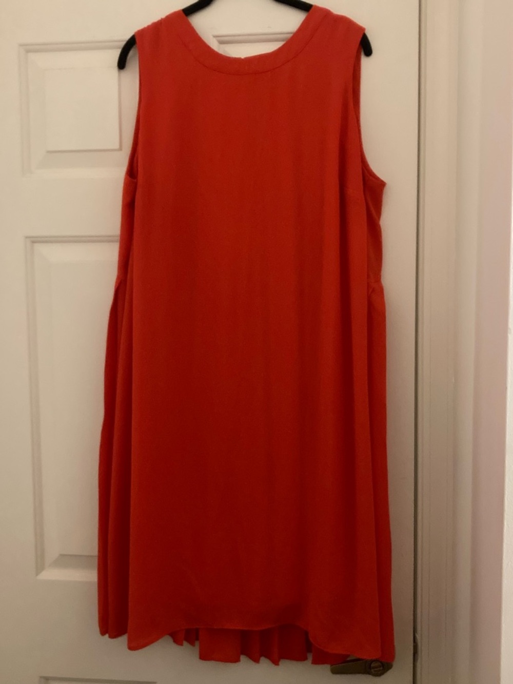Lane Bryant Orange Sleeveless Shift Dress with Pleated Back